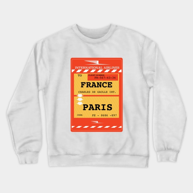 France, Paris vintage ticket Crewneck Sweatshirt by nickemporium1